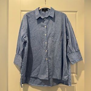 Tuckernuck Pomander Place L Blue Linen Button Down Shirt